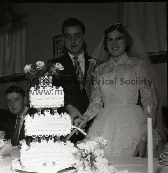 Tashiro September 22/56 WEDDING MITCHELL – SMITH VOWS EXCHANGED Mr. and Mrs. Alvin Andrew Smith, who were married September 22 in Portage’s First Presbyterian church. The bride is the former Eleanor Janet Mitchell, daughter of Mr. and Mrs. Joseph Mitchell of Portage. The groom is the son of Mr. and Mrs. Ernest Smith of Portage la Prairie. 10685l.jpg